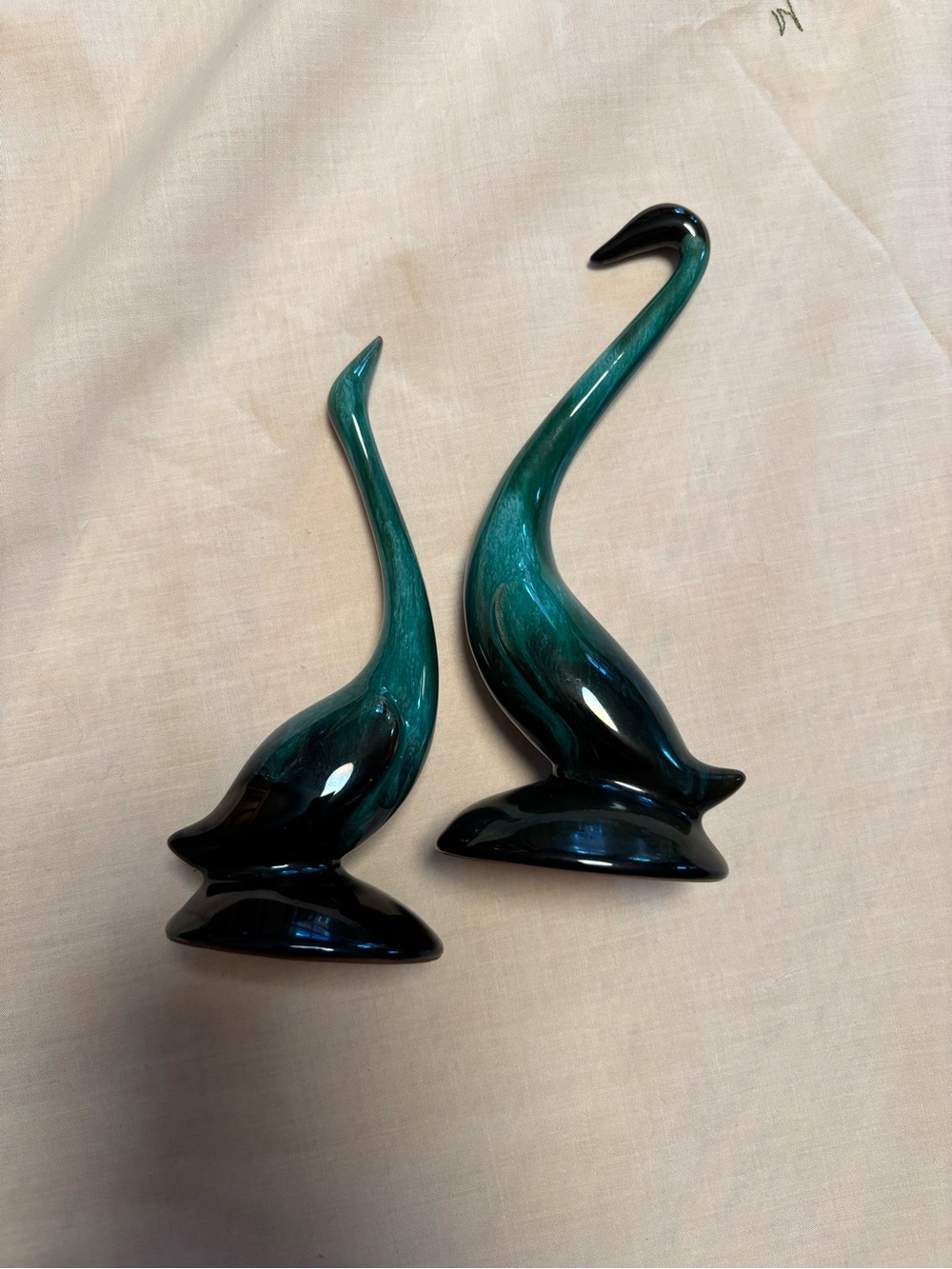 Pair of Small Blue Mountain Pottery Long Neck Birds